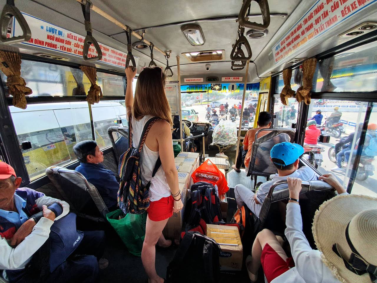 visiting hoi an taking the bus